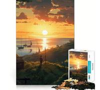 Puzzle de 1000 pièces Coucher de Soleil sur la mer pour Adolescents stimule la mémoire, se détend et s’Amuse Bords précis Un Cadeau attentionné 38x52cm