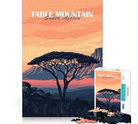 Puzzle de 1000 pièces Coucher de Soleil sur la Montagne de la Table pour Adolescents idéal pour stimuler l'esprit Partager Un Moment Convivial et créer des Liens Pièce de Collection découpée