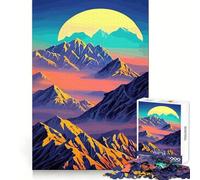 Puzzle de 1000 pièces Coucher de Soleil sur la Montagne pour Adultes, Jeu de réflexion et de Concentration Silencieux et Amusant, Motif Vœux du Père Noël (50x75cm)