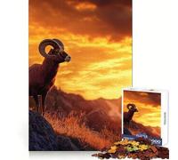 Puzzle de 1000 pièces Coucher de Soleil sur Le Mouflon d'Amérique pour Adultes, 1000 pièces, Stimulation cérébrale, Distraction apaisante, Cadeau d'anniversaire de qualité supérieure (50x75cm)