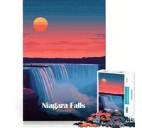 Puzzle de 1000 pièces Coucher de Soleil sur Les Chutes du Niagara pour Adolescents, Jouet de Train logique, Confortable et Relaxant, découpe Lisse, Cadeau de Festival (38x52cm)