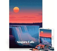 Puzzle de 1000 pièces Coucher de Soleil sur Les Chutes du Niagara pour Adolescents, Jouet de Train logique, Confortable et Relaxant, découpe Lisse, Cadeau de Festival (38x52cm)