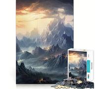Puzzle de 1000 pièces Coucher de Soleil sur Les Montagnes et Orage pour Adolescents, activité stimulante à la Maison, Bords Nets, pour Les fêtes 50x75cm
