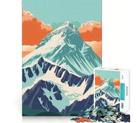 Puzzle de 1000 pièces Coucher de Soleil sur l'Everest pour Adolescents Un Jeu d'éveil cérébral apaisant et créatif, Un 38x26cm