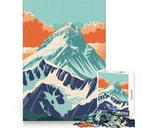 Puzzle de 1000 pièces Coucher de Soleil sur l'Everest pour Adolescents Un Jeu d'éveil cérébral apaisant et créatif, Un 38x26cm