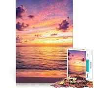 Puzzle de 1000 pièces Coucher de Soleil sur l'océan avec Ciel coloré pour Adultes (38x52cm) Stimule la mémoire, Loisirs et Divertissement Finition précise Joli Cadeau