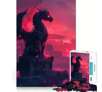 Puzzle de 1000 pièces Coucher de Soleil sur Un Dragon Rose pour Adultes, Jeu de réflexion Relaxant et Amusant, à Assembler et à Collectionner (38x52cm)