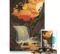 Puzzle de 1000 pièces Coucher de Soleil sur Une Cascade Jeu créatif et Stimulant,Assemblage précis,sans pièces détachées,activité idéale pour Partager Un Moment privilégié en Famille (38x26cm)