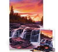 Puzzle de 1000 pièces Coucher de Soleil sur Une Cascade pour Adolescents développe l’Esprit d’Analyse, se détend Facilement, découpe Nette et Offre Un (38x26cm)