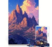 Puzzle de 1000 pièces Coucher de Soleil sur Une chaîne de Montagnes pour Adolescents Jeu de logique et d'adresse Décoration Murale Amusante et Facile à découper (38x52cm)