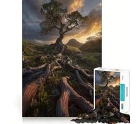 Puzzle de 1000 pièces Coucher de Soleil sur Une crête montagneuse pour Adolescents, idéal pour développer la mémoire, se détendre et Offrir Un Joli Cadeau 50x75cm