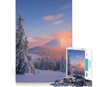 Puzzle de 1000 pièces Coucher de Soleil sur Une Montagne enneigée pour Adolescents stimule la mémoire, Offre Un Divertissement Relaxant et précis, et constitue Un 38x52cm