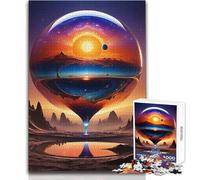 Puzzle de 1000 pièces Coucher de Soleil sur Une planète inconnue Un Moyen Relaxant d'occuper Son Temps Libre Découpe précise et régulière Dimensions 38x26 cm
