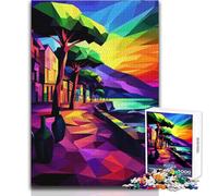 Puzzle de 1000 pièces - Coucher de Soleil sur Une Ville côtière - Un Moyen Relaxant d'occuper Son Temps Libre - Découpe précise et régulière - Dimensions 38x52cm