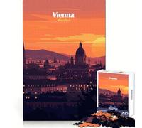 Puzzle de 1000 pièces Coucher de Soleil sur Vienne pour Adolescents : Stimulation cérébrale, évasion paisible, Assemblage Solide, Joyeux Noël (38x26cm)
