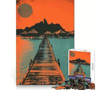Puzzle de 1000 pièces Coucher de Soleil Tropical sur des bungalows sur pilotis pour Adolescents idéal pour développer la dextérité mentale Un Divertissement Calme et de qualité supérieure Cadeau