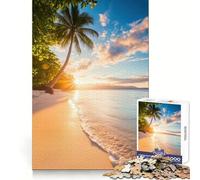 Puzzle de 1000 pièces Coucher de Soleil Tropical sur la Plage pour Adolescents idéal pour stimuler Le Cerveau Passer d'agréables Moments de détente découpe de qualité supérieure Cadeau Parfait