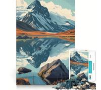 Puzzle de 1000 pièces Coucher de Soleil Vintage en Montagne pour Adolescents, Un Jeu de réflexion Intelligent, Facile à Utiliser et à découper, Un Cadeau Exceptionnel (50x75cm)