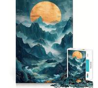 Puzzle de 1000 pièces Coucher de Soleil Vintage en Montagne pour Adultes et Adolescents, Un Casse-tête Relaxant et Artistique à Assembler, Un Cadeau attentionné (50x75cm)