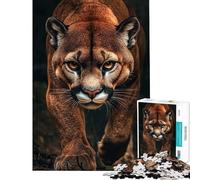 Puzzle de 1000 pièces Cougar Gros Plan Jeu Familial Défi cérébral et intellectuel Jouet addictif pour Les Jeux Améliore la mémoire (Taille 38x52cm)