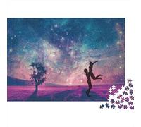 Puzzle de 1000 pièces « Couple Romantique sous Les étoiles » (Silhouette de Couple Dansant) - Jeu éducatif pour Adultes à partir de 12 Ans - Décoration intérieure -Cadeau 38 x 26 cm