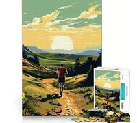 Puzzle de 1000 pièces Coureur dans Un Paysage Naturel (50x75cm) - Jeu de logique Stimulant pour Adolescents - Détente mentale - Bords Nets - Cadeau élégant