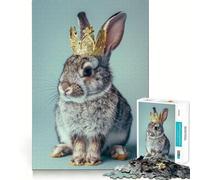 Puzzle de 1000 pièces Couronne du Roi Lapin Pastel pour Adolescents, Jeu Intelligent à Partager en Famille, Motif à Assembler, Cadeau du Père Noël (50x75cm)