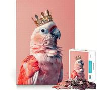 Puzzle de 1000 pièces Couronne Pastel Perroquet pour Adultes, Jeu de réflexion et de Concentration Silencieux et Amusant, Motif Vœux du Père Noël (38x52cm)