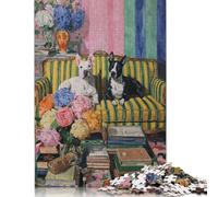 Puzzle de 1000 pièces « Cozy Canine Corner Puzzle » en Bois pour Adultes, idéal pour se détendre et Offrir en Cadeau à la Famille et aux Amis (75 x 50 cm).