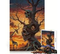 Puzzle de 1000 pièces Crâne, Arbre et Animaux pour Adolescents, Jouet Intelligent, Loisirs, découpe précise, Cadeau saisonnier 38x52cm