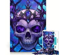 Puzzle de 1000 pièces Crâne couronné de Vigne pour Adolescents Activité ludique et stimulante de Haute précision Découpe Pause mentale apaisante (38x52cm)