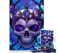 Puzzle de 1000 pièces Crâne couronné de Vigne pour Adolescents, Stimulation Cognitive, détente, découpe Nette, (38x52cm)