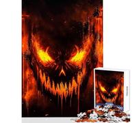 Puzzle de 1000 pièces Crâne de feu avec Croix Décoration intérieure Jouet pour Les Jeux et Les activités éducatives Renforce l'amour Entre Les Couples Dimensions 38x26cm