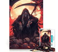 Puzzle de 1000 pièces Crâne de la Faucheuse pour Adolescents, Jouet Anti-Stress, découpe Nette, liste de souhaits du Père Noël 38x52cm