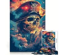 Puzzle de 1000 pièces Crâne de Pirate dans l'espace pour Adultes Puzzle Relaxant et Artistique à Assembler Cadeau Unique (38x26cm)