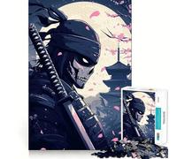 Puzzle de 1000 pièces Crâne de samouraï pour Adultes Un Cadeau créatif, idéal pour développer sa mémoire et apaiser Son Esprit (50x75cm)