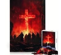 Puzzle de 1000 pièces Croix-Rouge et Figures Sombres pour Adolescents Stimule la Mémoire Calme et Apaisant Qualité Premium (50x75cm)