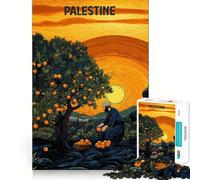 Puzzle de 1000 pièces Cueillette d'oranges en Palestine pour Adultes, idéal pour stimuler la mémoire, se détendre et s'amuser Finitions précises Un Joli Cadeau (50x75cm)