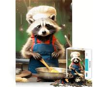 Puzzle de 1000 pièces Cuisine de Raton Laveur pour Adolescents, Jeu Intelligent, découpe précise, Cadeau Exquis (38x52cm)