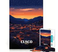 Puzzle de 1000 pièces Cusco,Pérou au crépuscule,Assemblage Parfait,Jeu créatif et Artistique,Temps de Repos,décoration de Noël (50x75cm)
