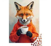 Puzzle De 1000 Pièces Cute Fox Mug Cup Holder Puzzle pour Adolescents Course De Vitesse Manuelle Liste De Souhaits avec Le Père Noël Jouets Jeux Éducatifs 38x26cm/1000pcs