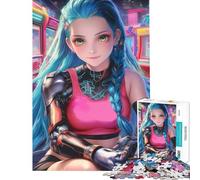 Puzzle de 1000 pièces Cyberpunk Girl Arcade pour Adolescents et Adultes Jeu de détente Assemblage de Motifs Cadeau Unique pour Anniversaire et Noël (Dimensions 38x26cm)
