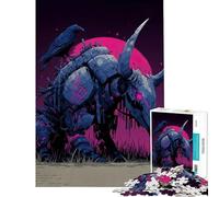 Puzzle de 1000 pièces Cyberpunk Taureau avec Corbeau Difficile et Stimulant Améliore la mémoire Décoration intérieure Jouet pour Les 14 Ans et Plus 38x52cm