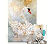 Puzzle de 1000 pièces Cygne Animal Or Adolescents Jeu de réflexion Intelligent Découpe Lisse Liste de souhaits du Père Noël 50x75cm