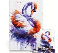 Puzzle de 1000 pièces Cygne Aquarelle pour Adolescents, Jouet cognitif, Loisir Doux, Motif à Assembler, œuvre d'art 50x75cm