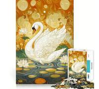 Puzzle de 1000 pièces Cygne Blanc aux Ailes déployées pour Adultes Jeu de réflexion et d'adresse Découpe Laser pour Un Assemblage Parfait Activité enrichissante pour Les Jours de Pluie (38x52cm)