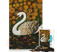 Puzzle de 1000 pièces Cygne dans Un Jardin étoilé pour Adolescents, Jeu de logique Solide, activité à la Maison, Bords Transparents, Cadeau précieux 38x26cm