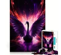 Puzzle de 1000 pièces Cygne de feu Violet pour Adolescents Jeu Intelligent et divertissant Image à Assembler (38x26cm)
