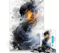 Puzzle de 1000 pièces Cygne et Fumée pour Adolescents Jeu de logique Stimulant, détente et Bords Nets Cadeau d'anniversaire Surprise 50x75cm