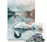 Puzzle de 1000 pièces Cygne sur Un lac Tranquille pour Adultes, idéal pour stimuler la mémoire et Passer Un Moment agréable Motif à Assembler Liste de souhaits du Père Noël 50x75cm
